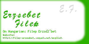 erzsebet filep business card